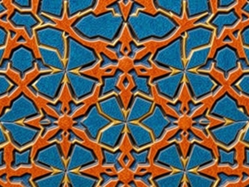 Close-up van geometrische patronen in Marokkaans interieur Close-up van geometrische patronen in Marokkaans interieur
