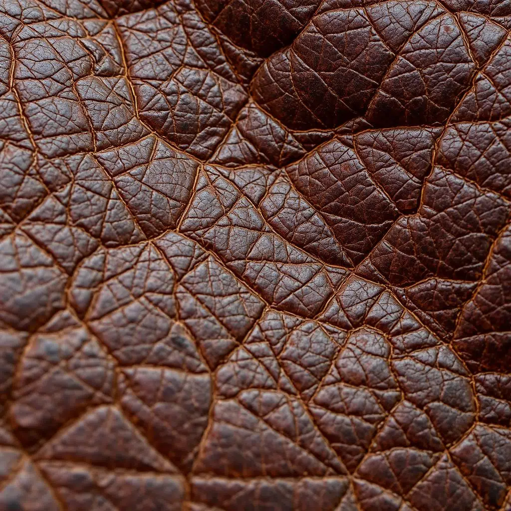 Close-up van gepatineerd leer textuur Close-up van gepatineerd leer textuur