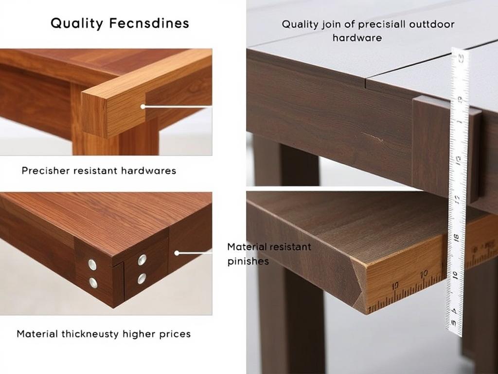 Close-up van kwaliteitsdetails bij een premium tafel, waarom zijn buitentafels zo duur? Close-up van kwaliteitsdetails bij een premium tafel, waarom zijn buitentafels zo duur?