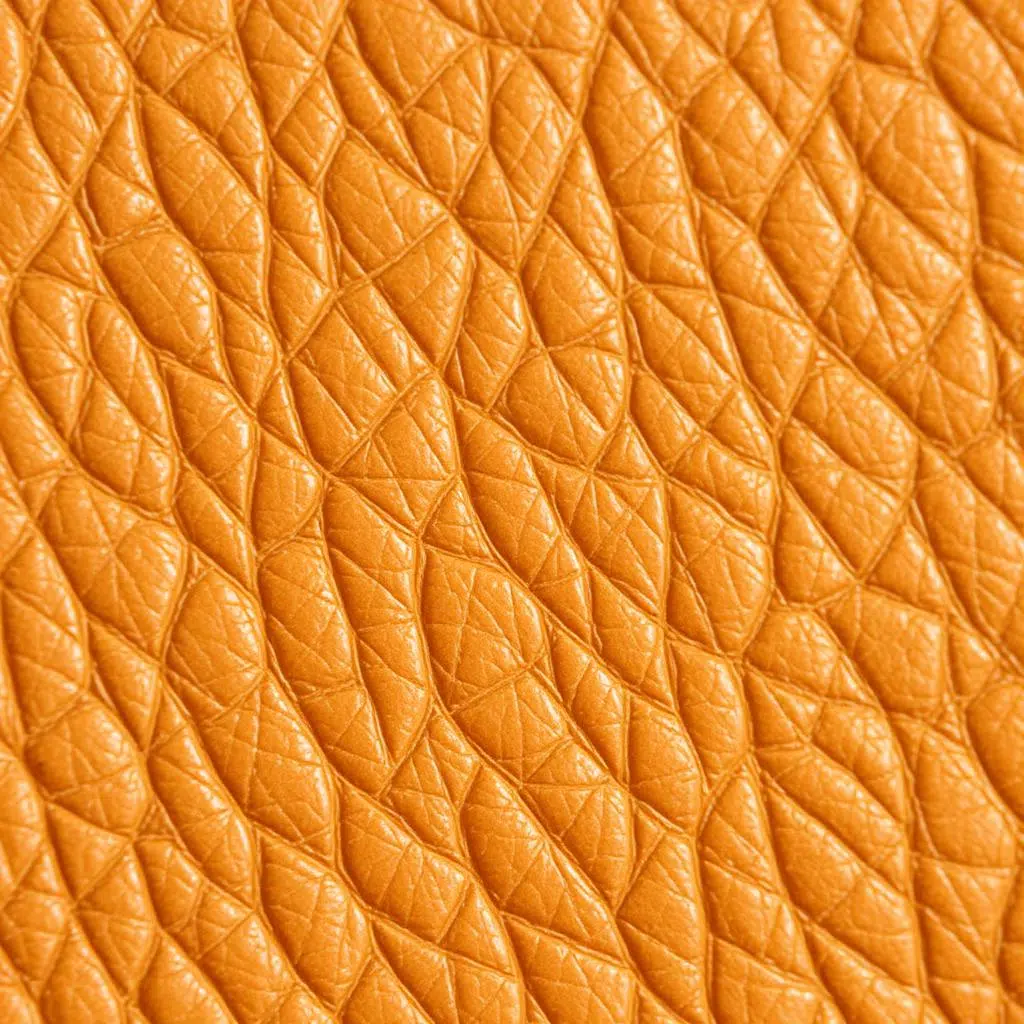 Close-up van vol-aniline leer dat de natuurlijke textuur en poriën toont