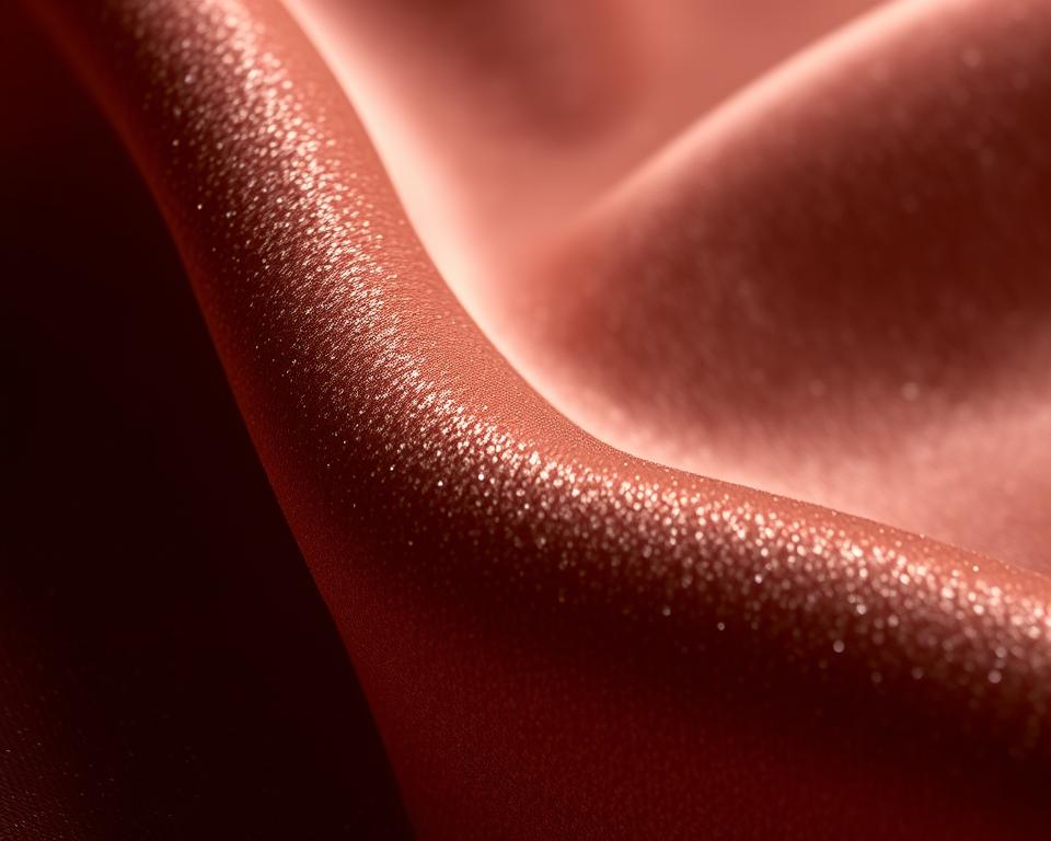 Close-up van zijdefluweel met karakteristieke diepe glans Close-up van zijdefluweel met karakteristieke diepe glans