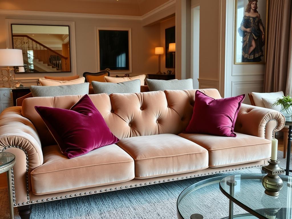 Combinatie van verloers en velvet in een stijlvol interieur Combinatie van verloers en velvet in een stijlvol interieur