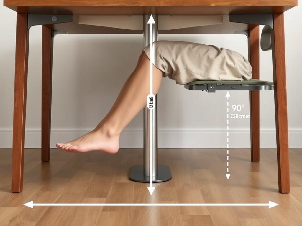 Correcte beenruimte onder een eettafel voor optimaal comfort Correcte beenruimte onder een eettafel voor optimaal comfort