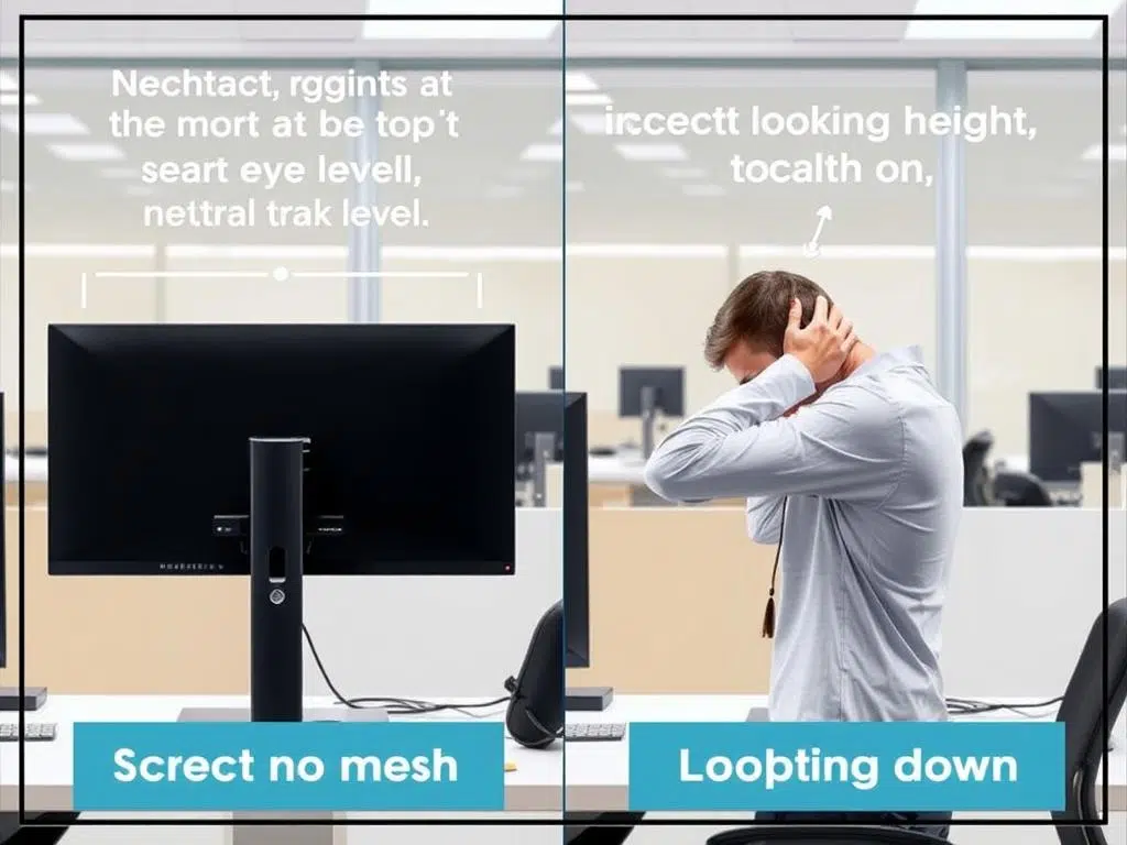 Correcte en incorrecte monitorhoogte en de invloed op nekhouding Correcte en incorrecte monitorhoogte en de invloed op nekhouding