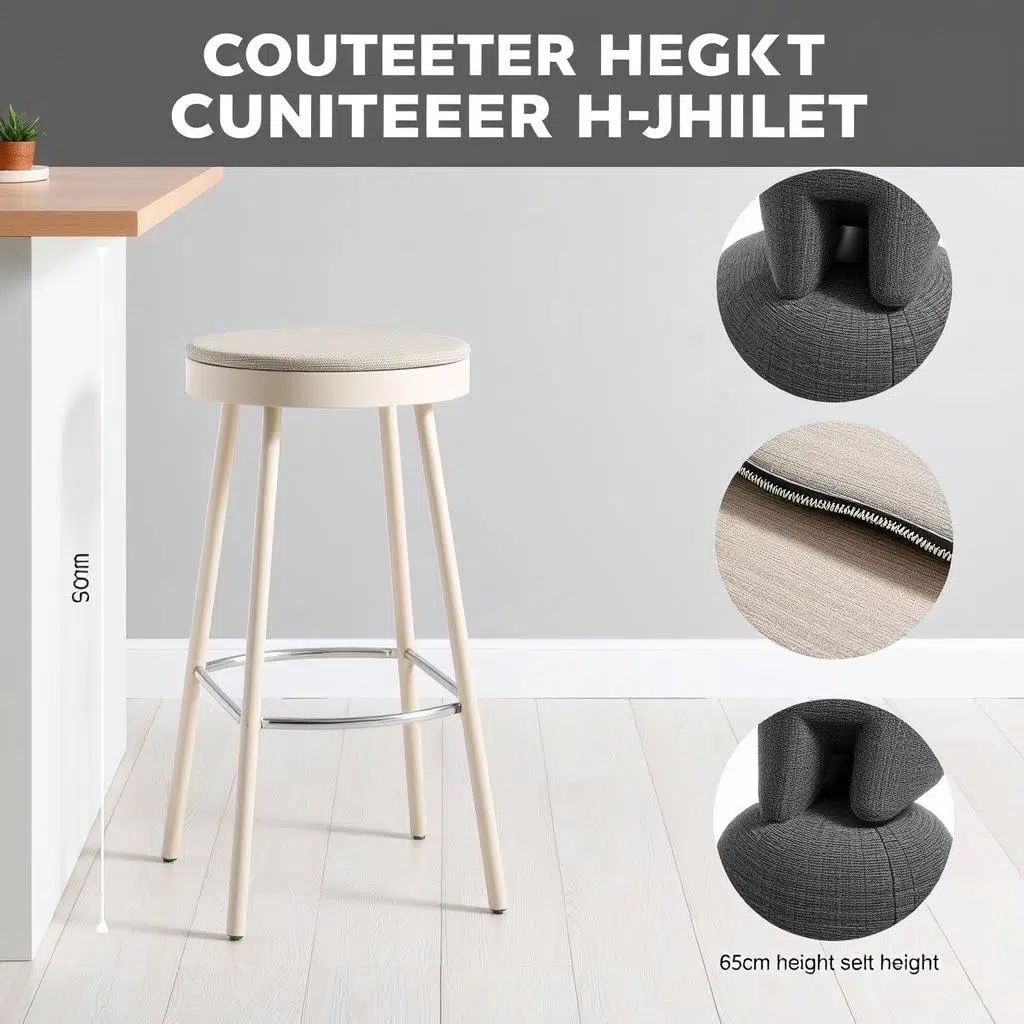 Counterkruk met zithoogte van 65 cm voor keukeneilanden Counterkruk met zithoogte van 65 cm voor keukeneilanden