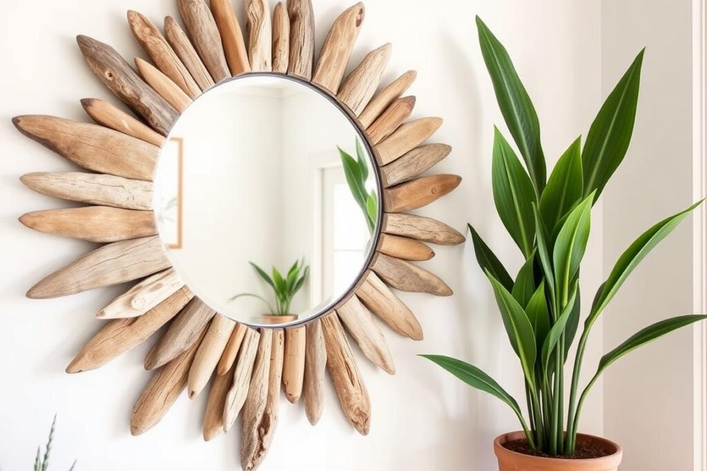 DIY drijfhout spiegel voor Bohemische Strandhuisstijl interieur