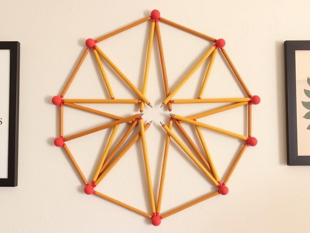 DIY geometrische wanddecoratie DIY geometrische wanddecoratie