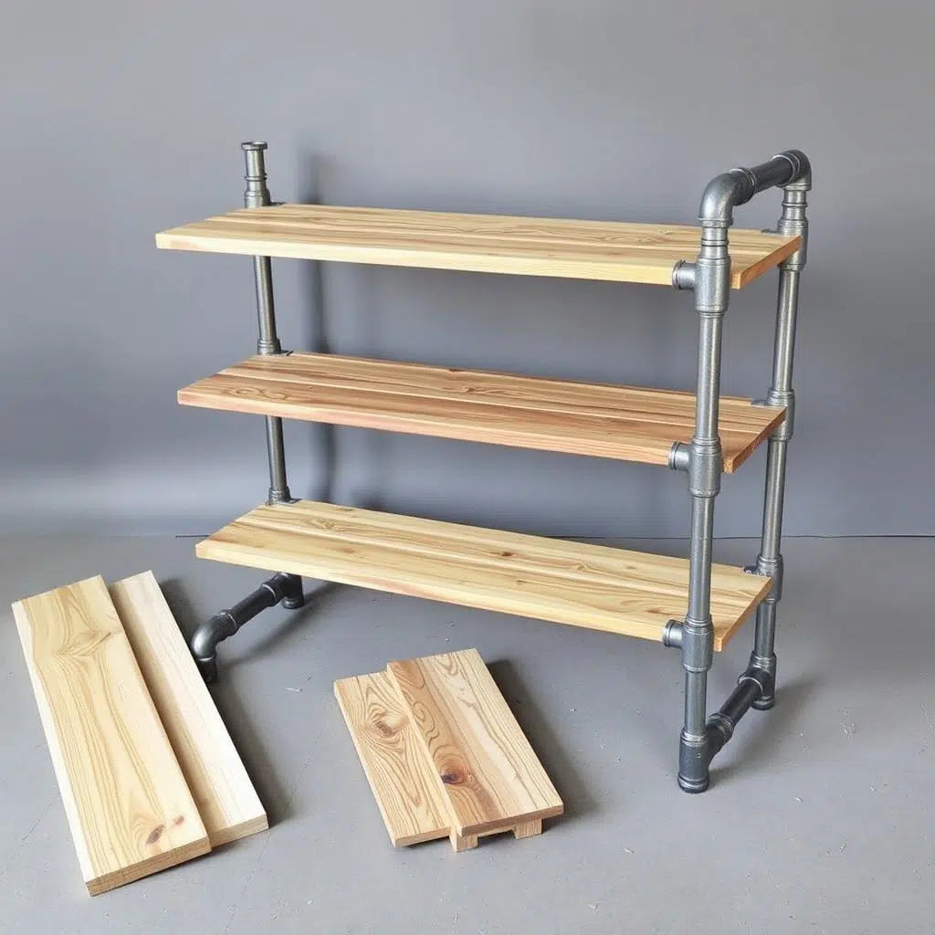 DIY industriële boekenkast van steigerhout en buizen