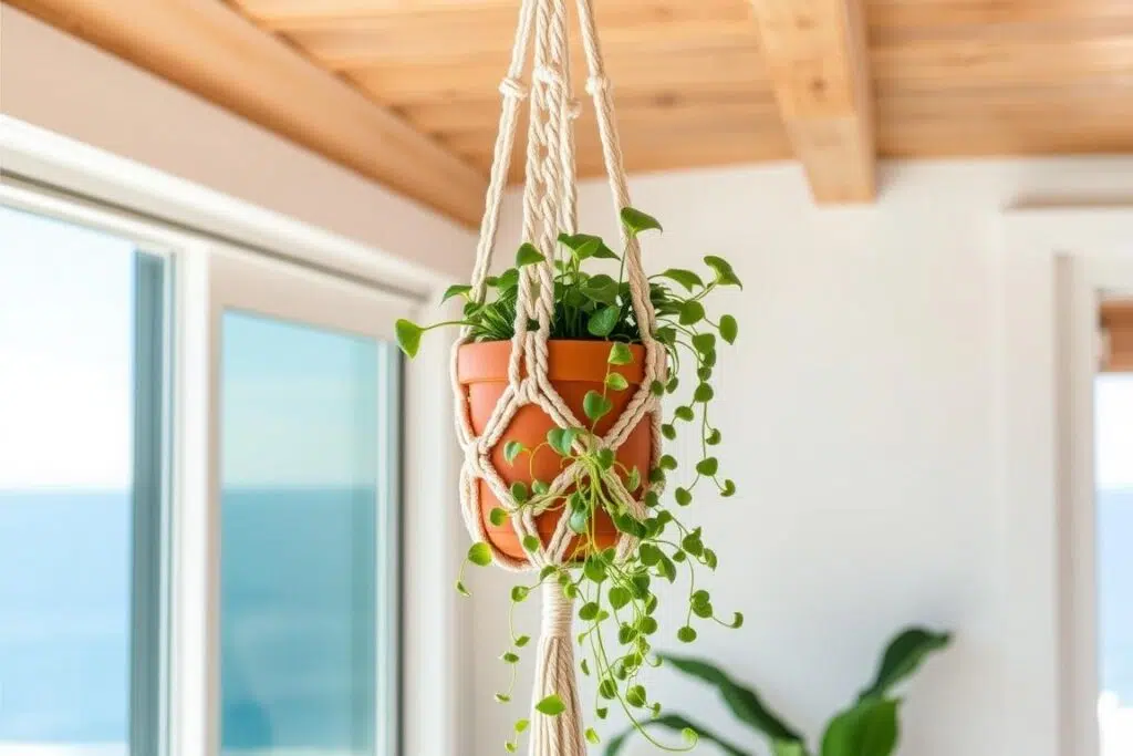 DIY macramé plantenhanger 