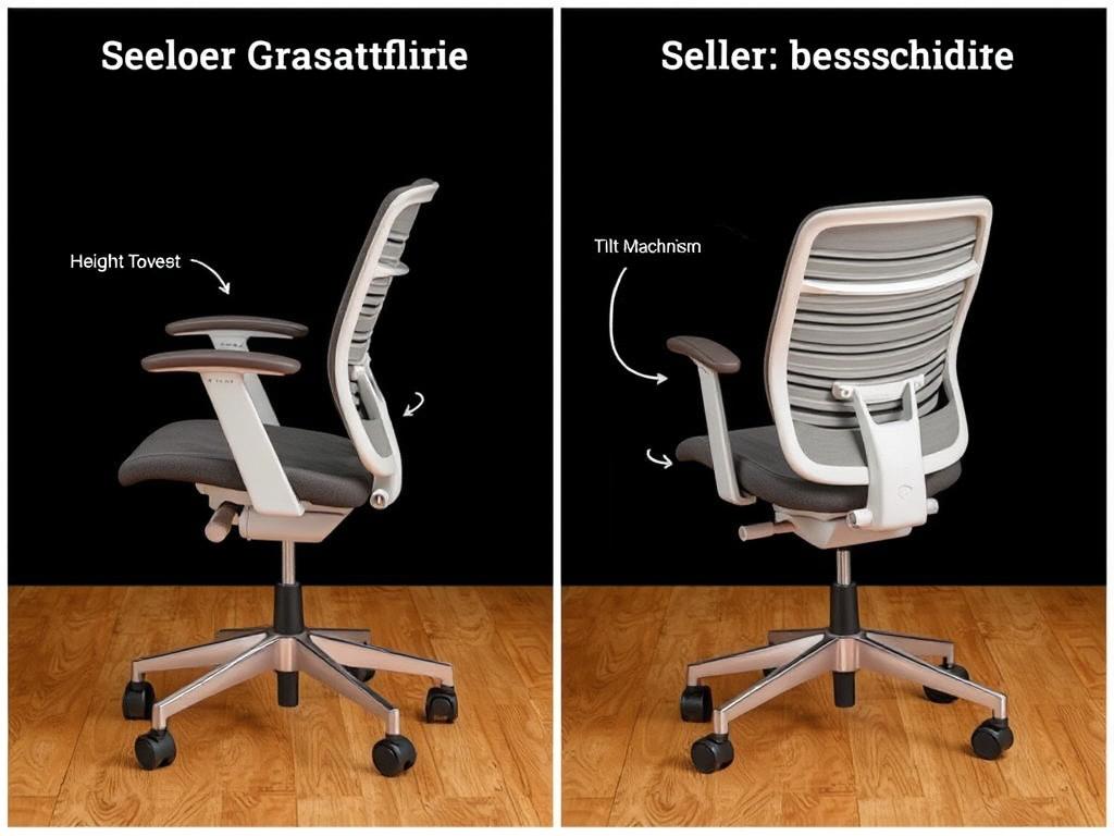 Demonstratie van ergonomische aanpassingen op een stoel met wieltjes
