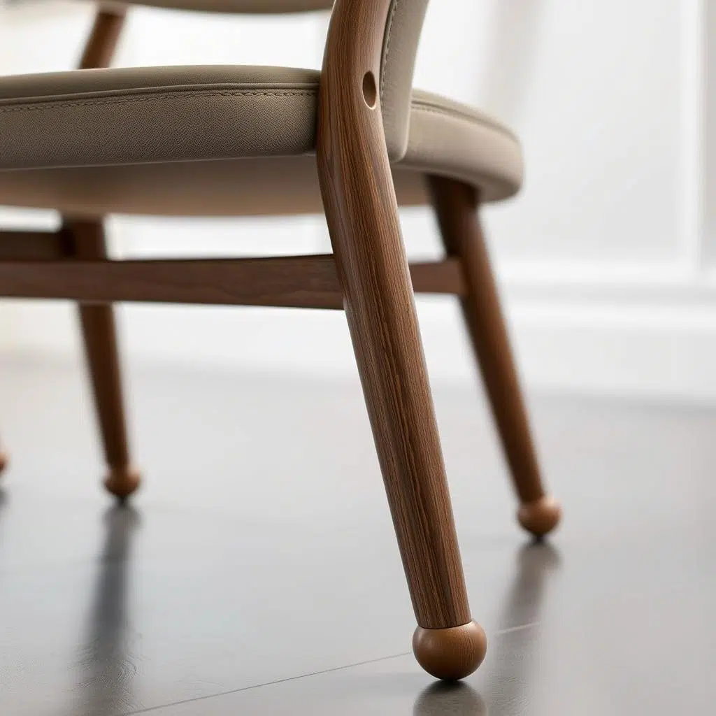 Designer eetkamerstoel met elegante, subtiele wieltjes Designer eetkamerstoel met elegante, subtiele wieltjes