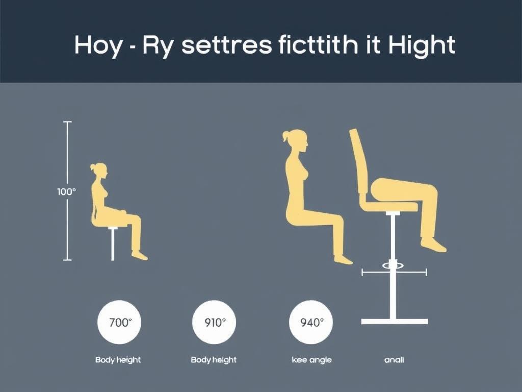 Diagram dat toont hoe lichaamslengte de ideale zithoogte beïnvloedt met fijne zithoogte markering Diagram dat toont hoe lichaamslengte de ideale zithoogte beïnvloedt met fijne zithoogte markering
