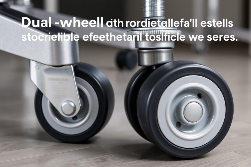 Dubbelrol wielen voor betere gewichtsverdeling op oneven vloeren Dubbelrol wielen voor betere gewichtsverdeling op oneven vloeren