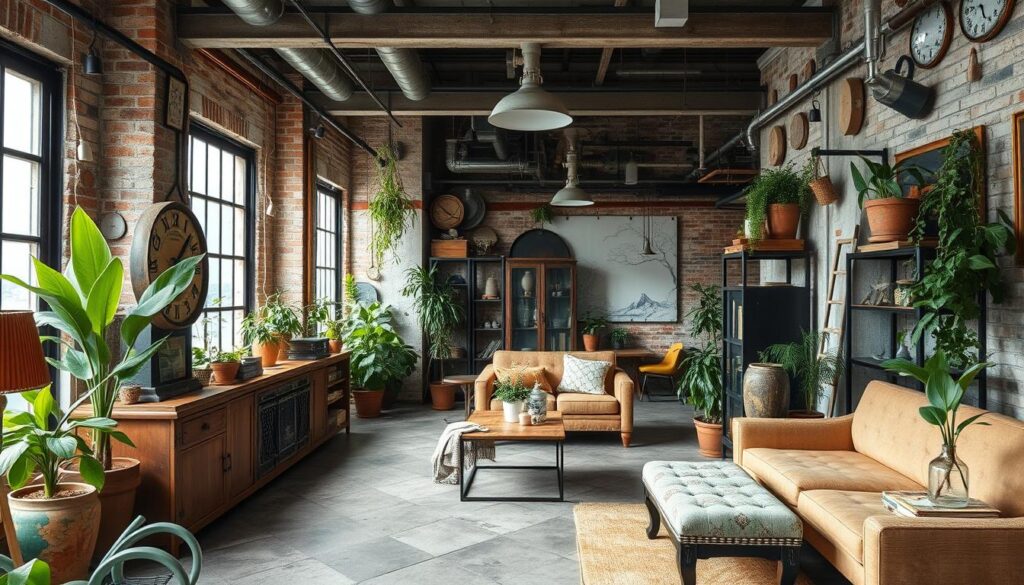 Duurzaam industrieel interieur met hergebruikte materialen en vintage meubels Duurzaam industrieel interieur met hergebruikte materialen en vintage meubels