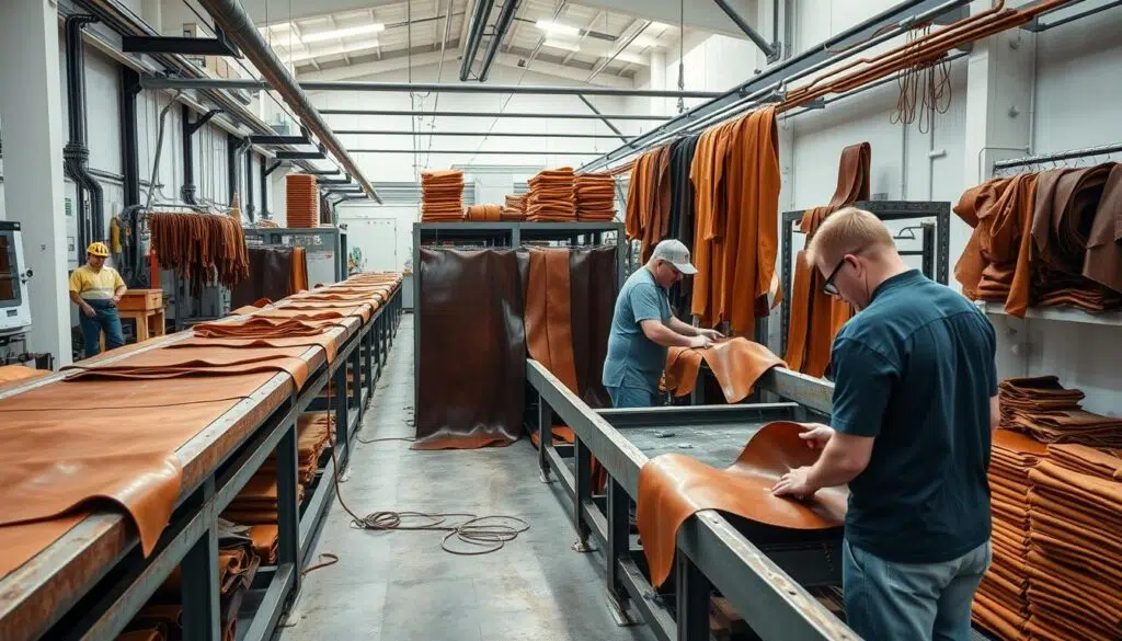 Duurzame productie van echt leer voor stoelen Duurzame productie van echt leer voor stoelen
