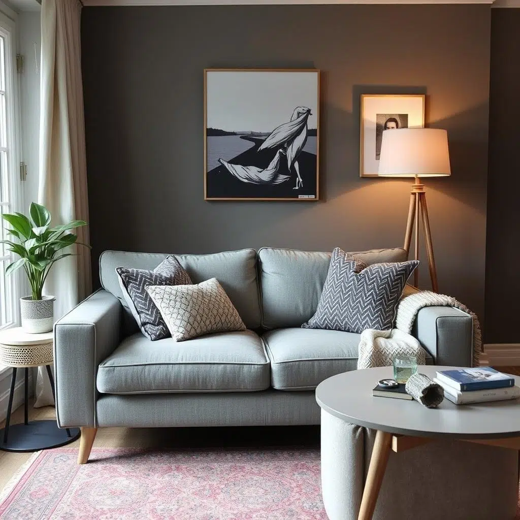Een compacte loveseat in een kleine woonkamer Een compacte loveseat in een kleine woonkamer