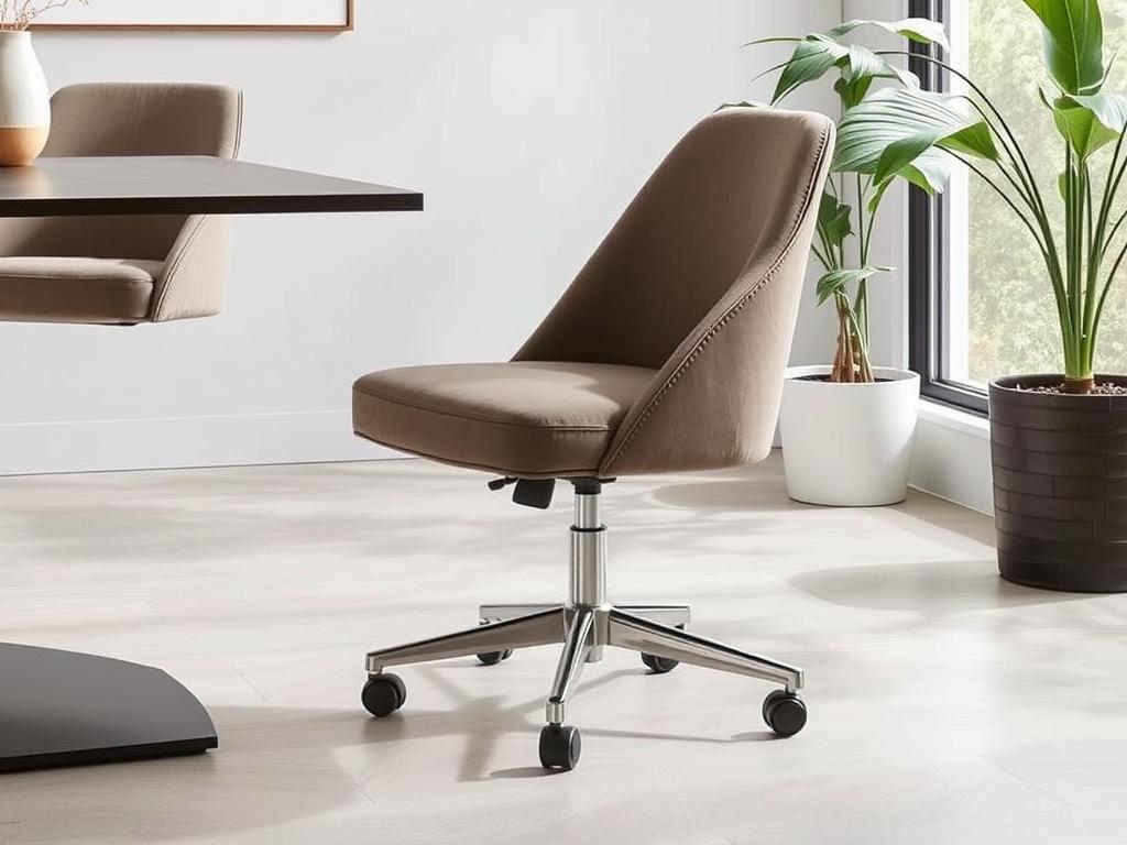 Eetkamerstoel Utopia met wieltjes in taupe kleur