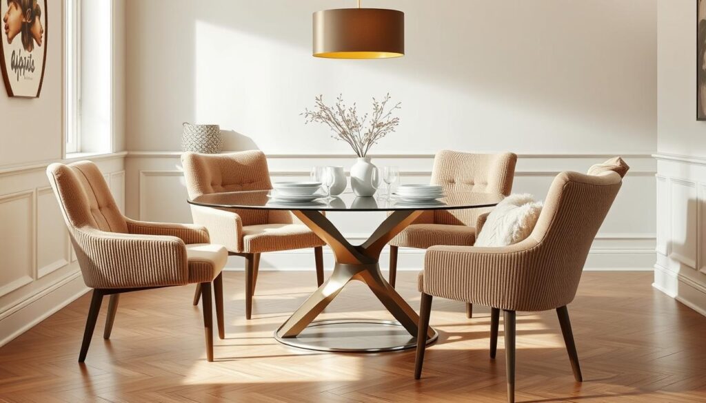Eetkamerstoelen bekleed met speciale stoffen zoals ribstof en teddy Eetkamerstoelen bekleed met speciale stoffen zoals ribstof en teddy