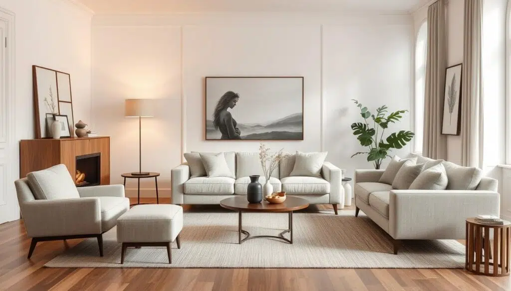 Elegant interieur met bouclé meubels in verschillende prijsklassen Elegant interieur met bouclé meubels in verschillende prijsklassen