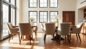 Elegante eetkamerstoelen met armleuning comfort in een moderne eethoek