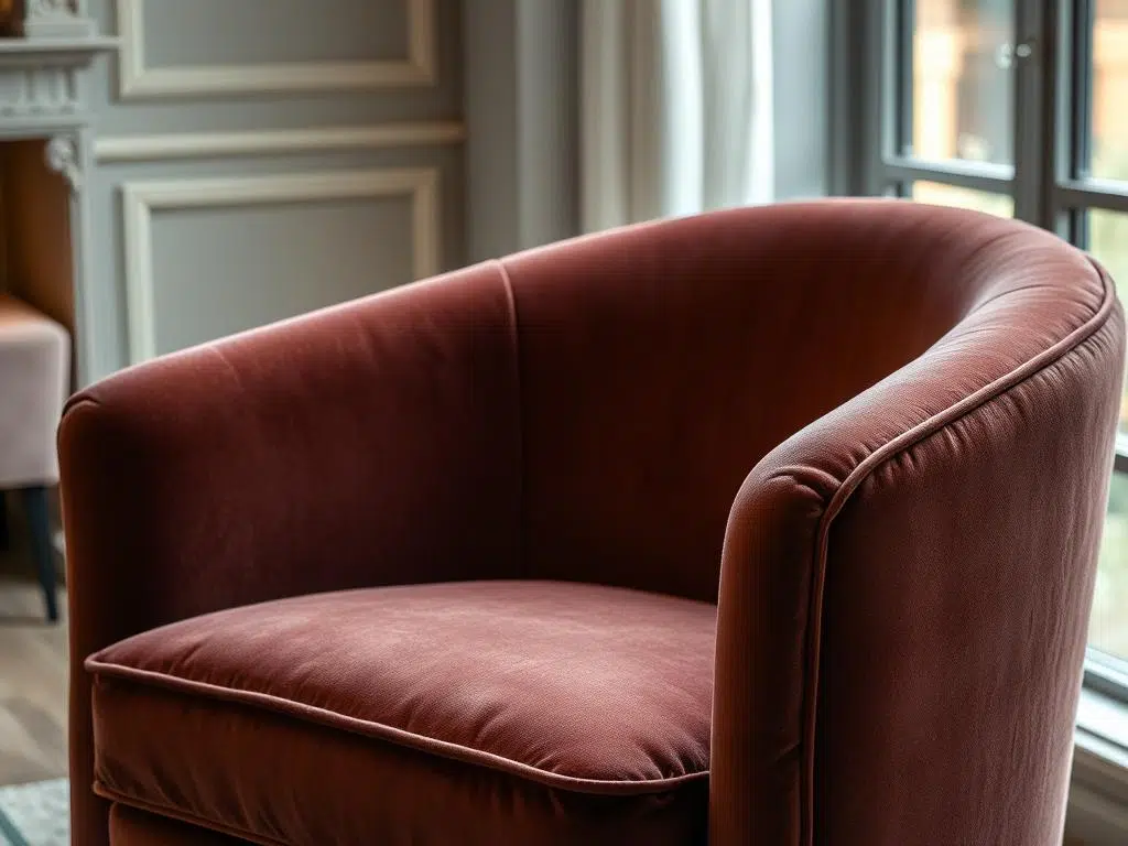 Elegante velvet fauteuil in een modern interieur Elegante velvet fauteuil in een modern interieur