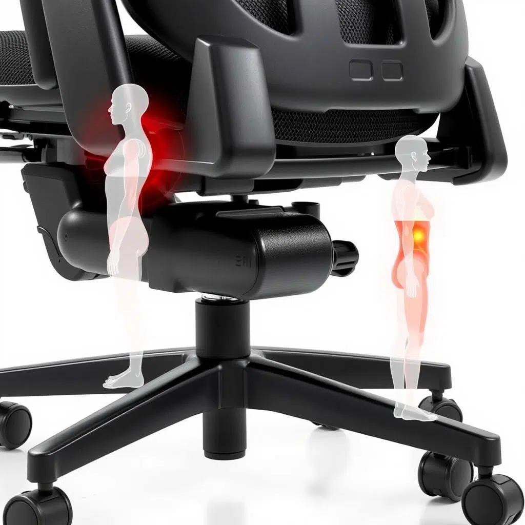 Ergonomische bureaustoel met wieltjes die goede houding ondersteunt Ergonomische bureaustoel met wieltjes die goede houding ondersteunt