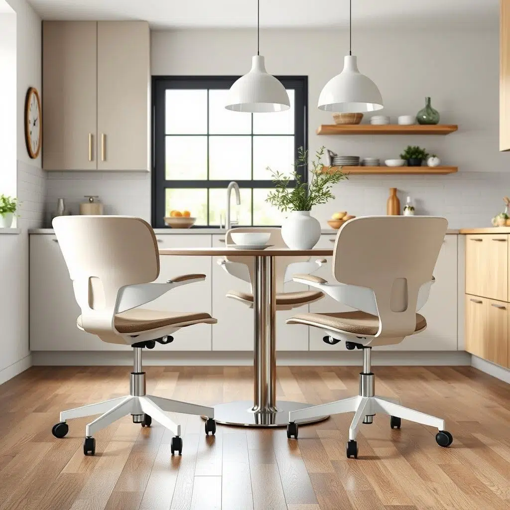 Ergonomische stoelen in een moderne eetkamer Ergonomische stoelen in een moderne eetkamer