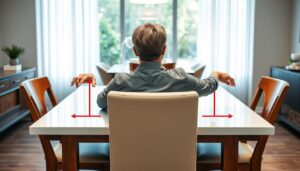 Ergonomische zithouding aan eettafel