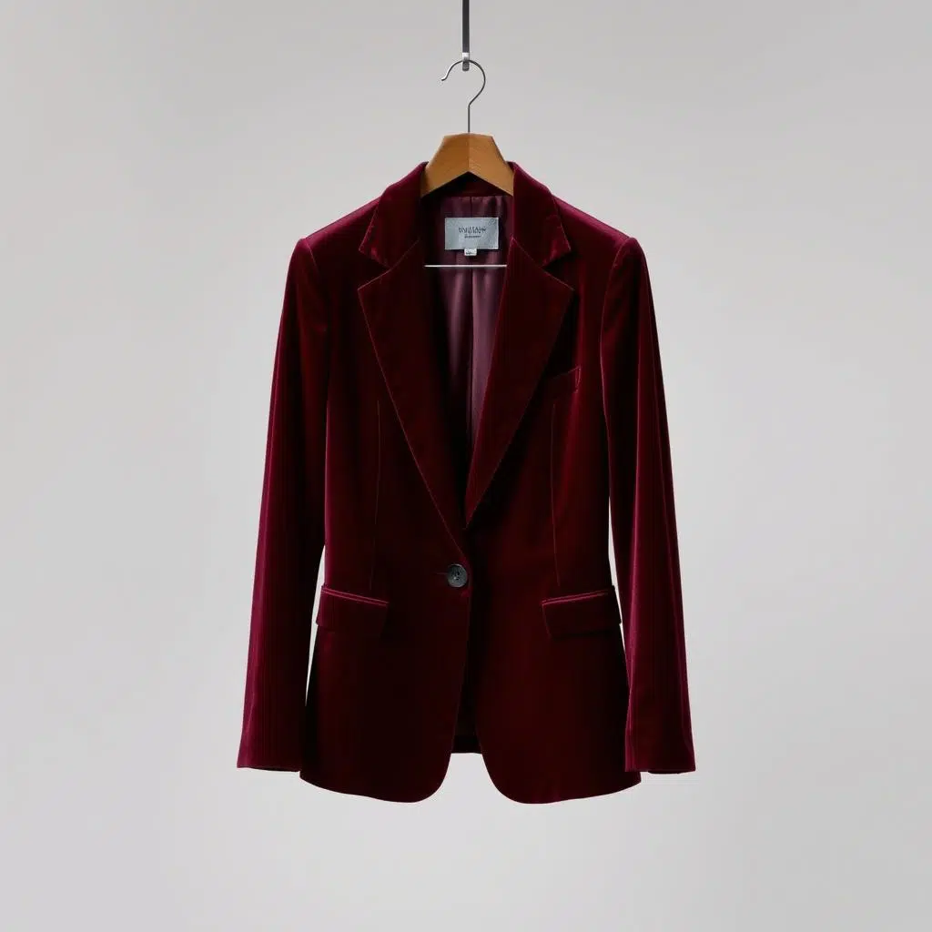 Fluwelen blazer in rijke bordeauxrode kleur Fluwelen blazer in rijke bordeauxrode kleur