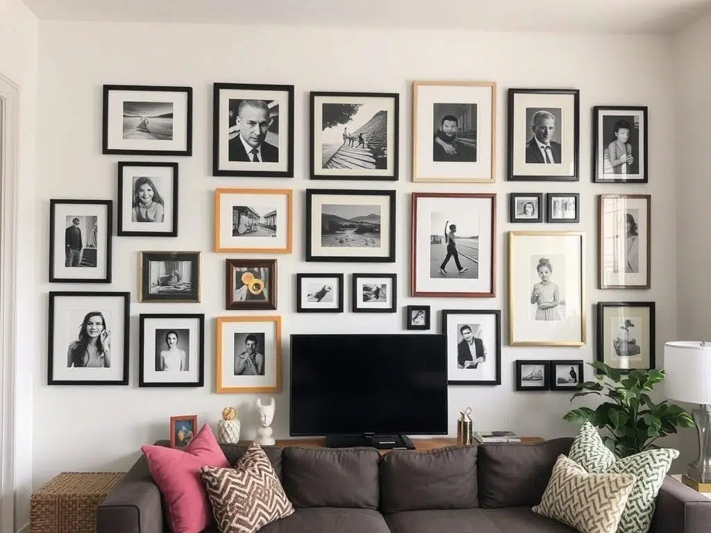 Gallery wall met verschillende formaten