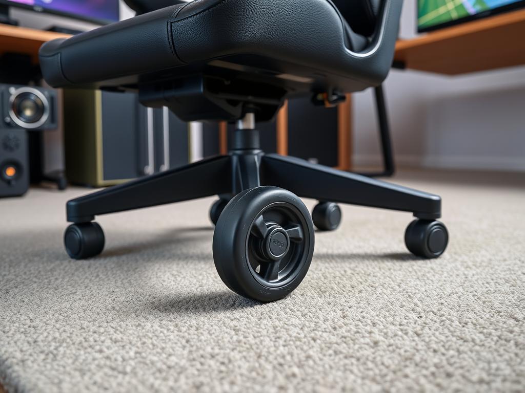 Gaming stoel met grote duurzame wielen voor intensief gebruik Gaming stoel met grote duurzame wielen voor intensief gebruik