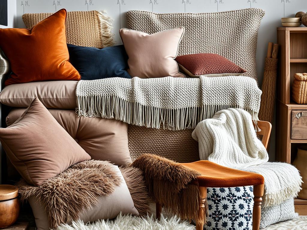 Gelaagde texturen in een eclectisch interieur Gelaagde texturen