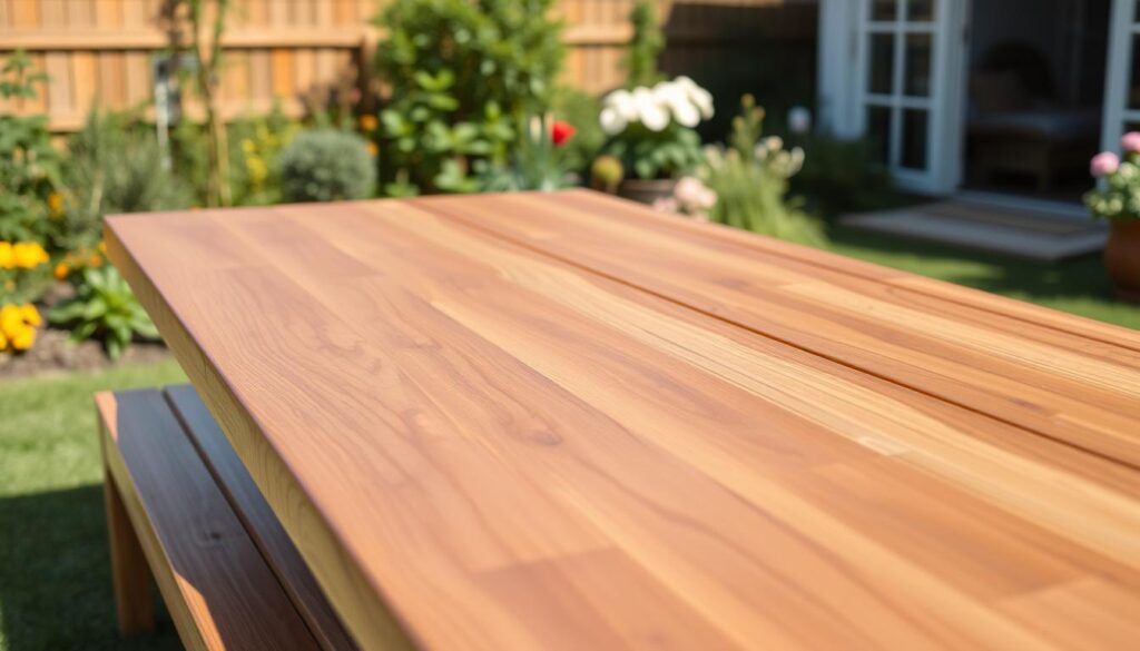 Goed onderhouden tuinmeubel in tuin setting