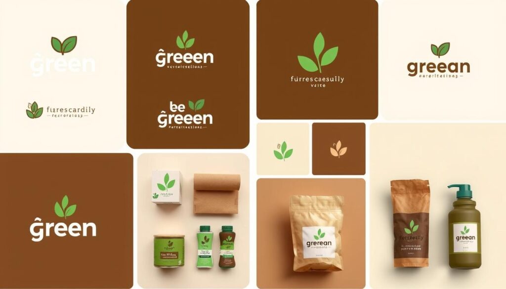 Grafisch ontwerp met groene en bruine elementen Grafisch ontwerp met groene en bruine elementen
