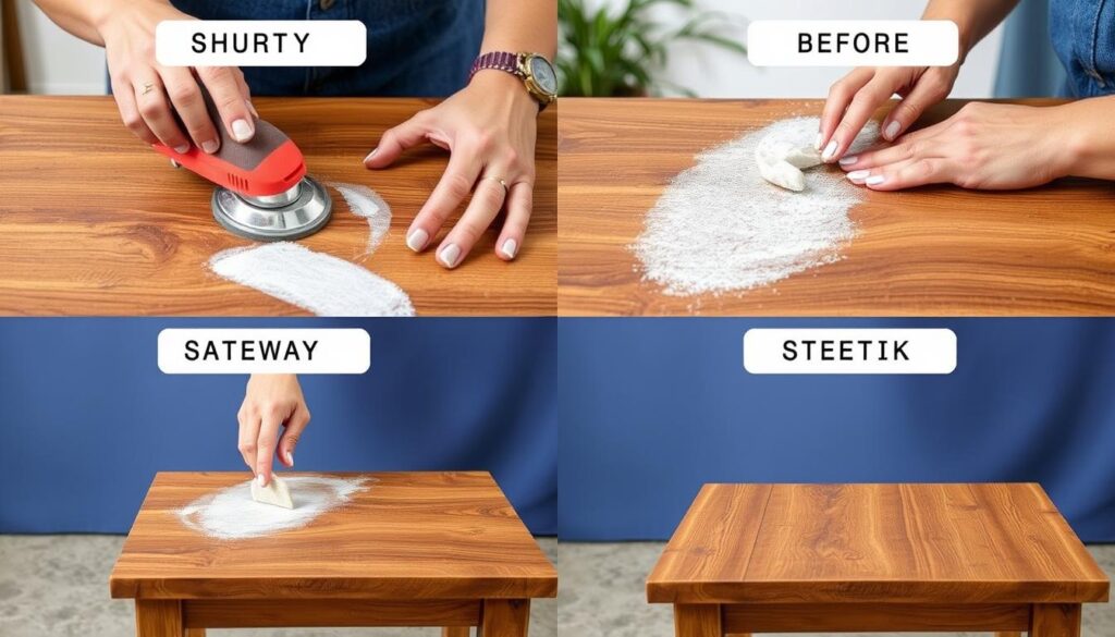 Herstel van winterschade aan tuintafel heeft gestaan