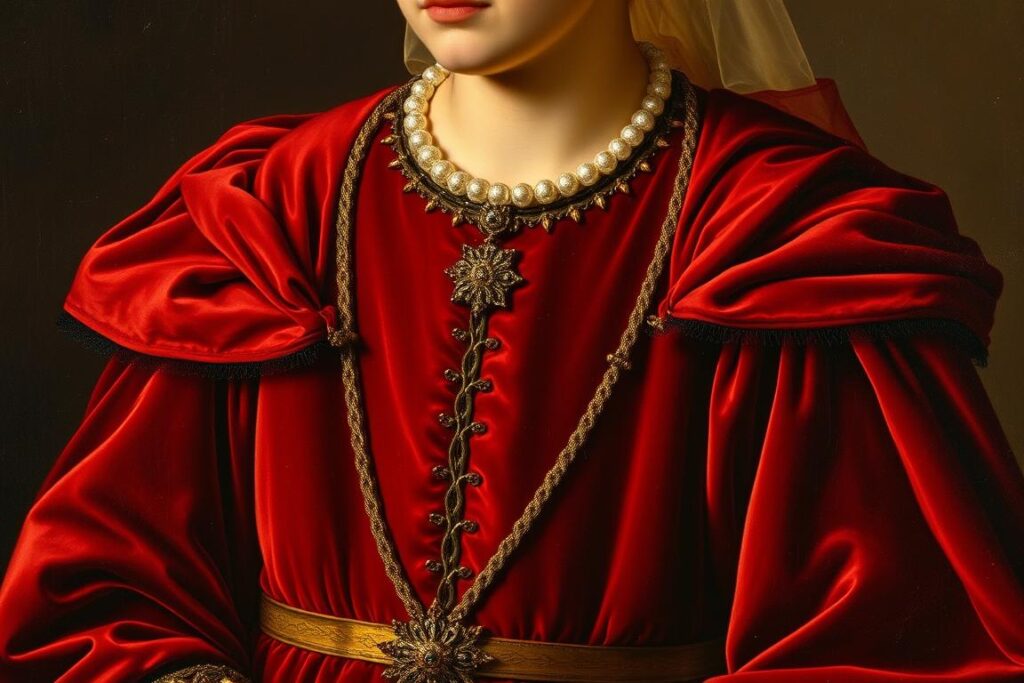 Historisch portret met velvet kleur in koninklijke kleding Historisch portret met velvet kleur in koninklijke kleding