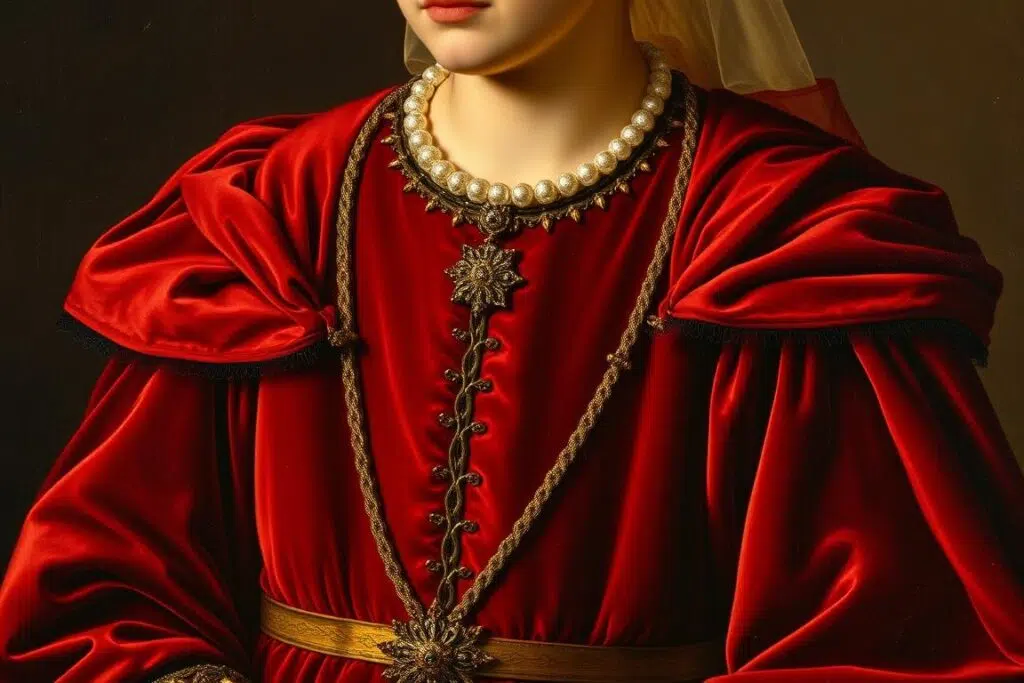 Historisch portret met velvet kleur in koninklijke kleding Historisch portret met velvet kleur in koninklijke kleding