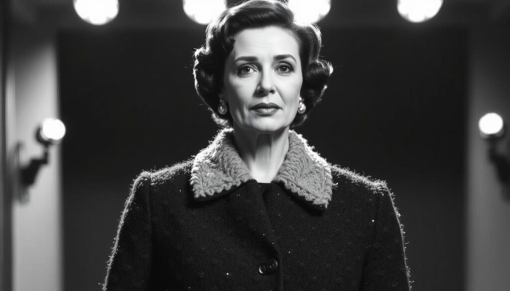 Historische foto van Coco Chanel in een klassiek bouclé jasje uit de jaren '50 Historische foto van Coco Chanel in een klassiek bouclé jasje uit de jaren '50