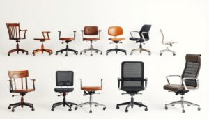 Historische ontwikkeling van bureaustoelen met vijf wielen door de jaren heen
