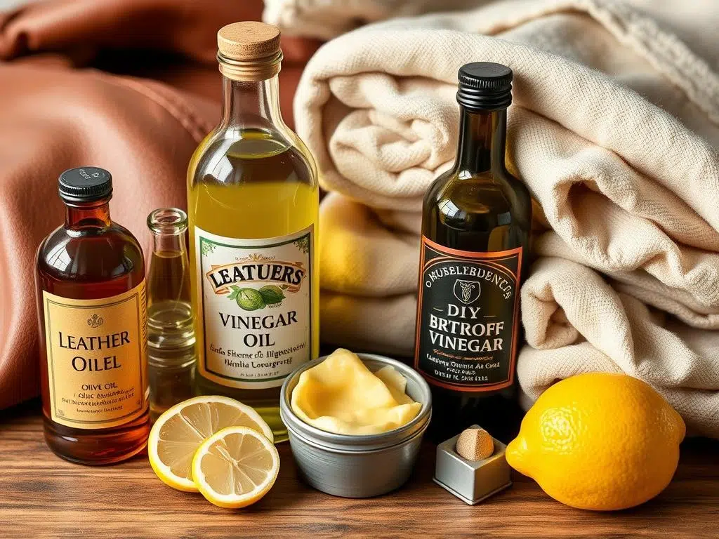 Huishoudelijke ingrediënten voor DIY leerverzorging Huishoudelijke ingrediënten voor DIY leerverzorging