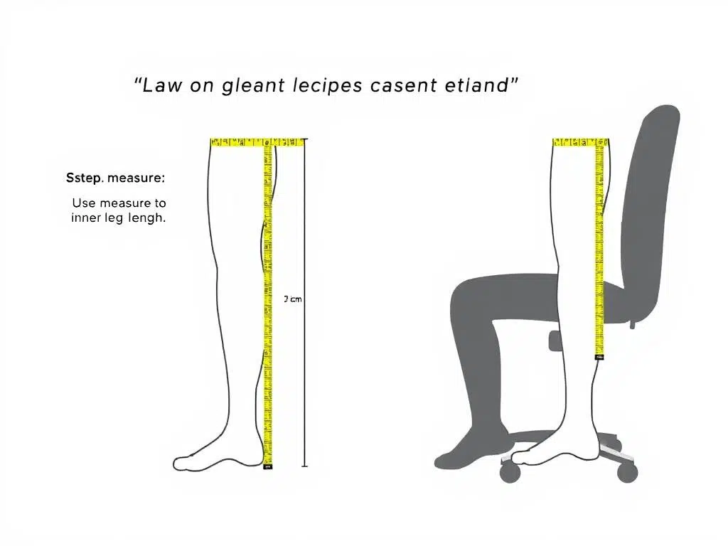 Illustratie van het meten van de binnenbeenlengte voor het bepalen van de juiste zithoogte Illustratie van het meten van de binnenbeenlengte voor het bepalen van de juiste zithoogte