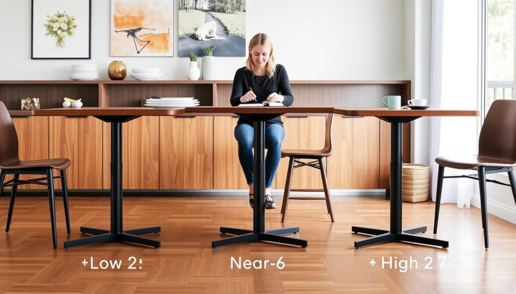 In hoogte verstelbare eettafel voor maximaal comfort In hoogte verstelbare eettafel voor maximaal comfort