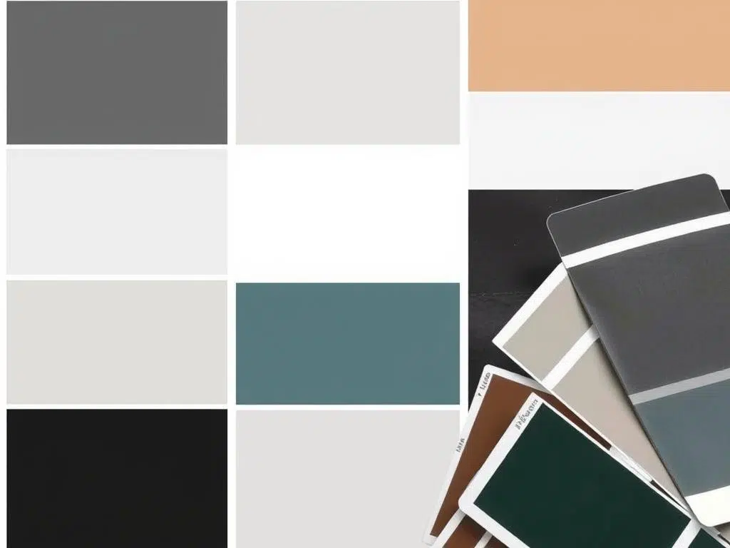 Industrieel kleurenpalet met neutrale tinten en accentkleuren