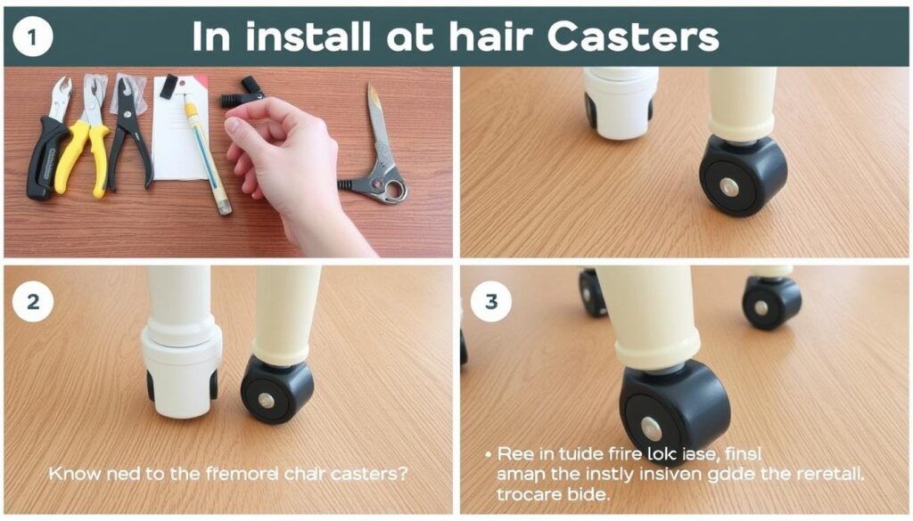 Installatie van wieltjes onder stoel stap voor stap Installatie van wieltjes onder stoel stap voor stap