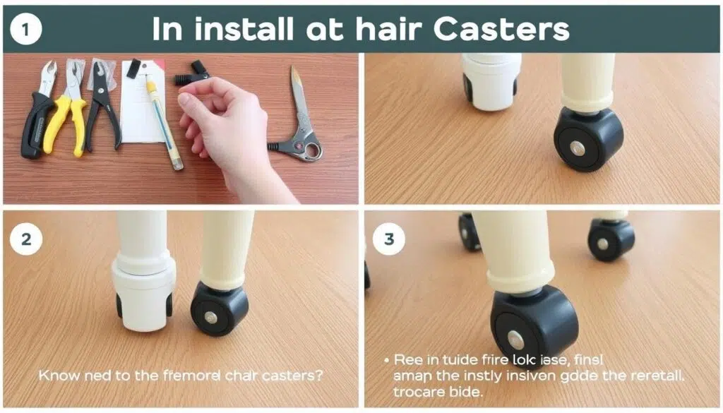Installatie van wieltjes onder stoel stap voor stap Installatie van wieltjes onder stoel stap voor stap