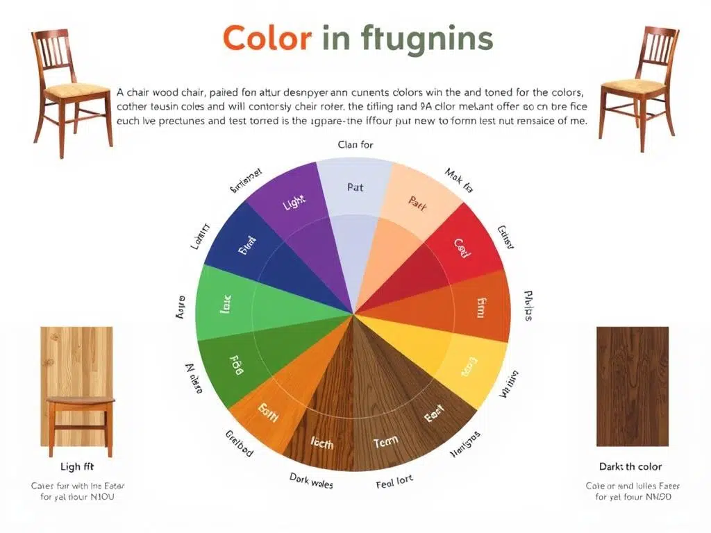 Kleurenwiel met aanbevolen stoelkleuren voor verschillende houttinten, tuinstoelen bij houten tafel kleurencombinaties Kleurenwiel met aanbevolen stoelkleuren voor verschillende houttinten, tuinstoelen bij houten tafel kleurencombinaties