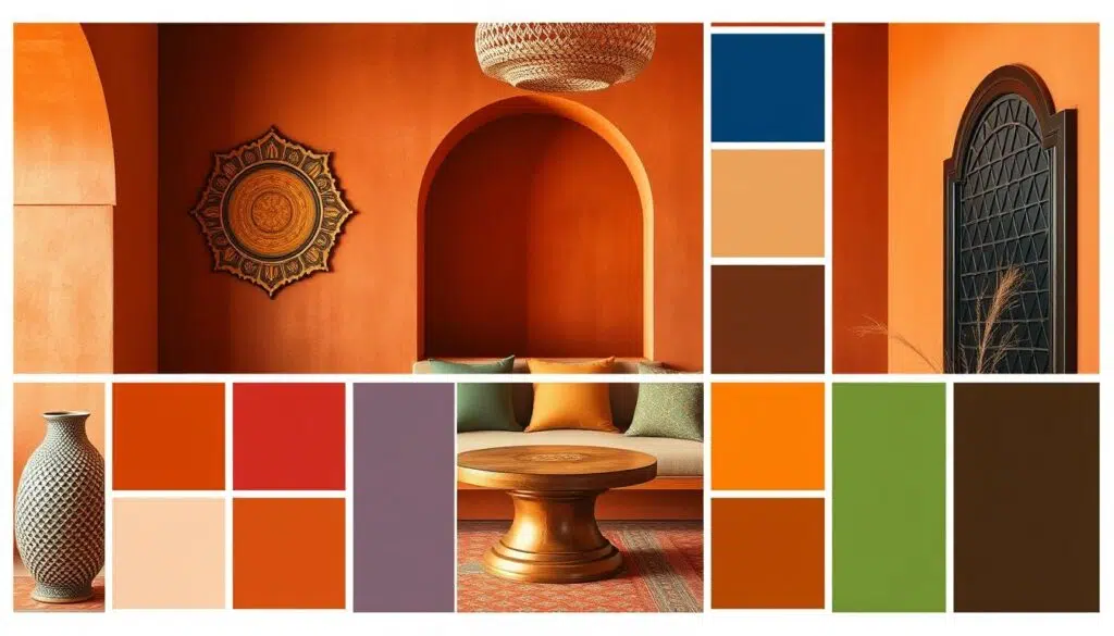 Kleurrijk interieur met warme tinten geïnspireerd door woestijnlandschappen en kruiden
