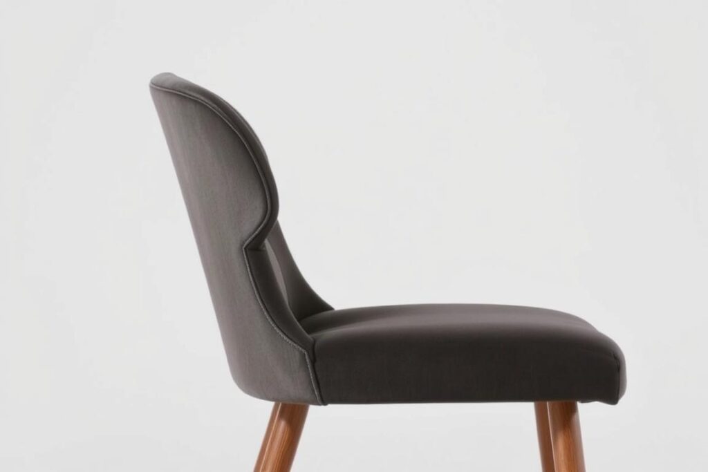 Kuipstoel zonder armleuningen in een moderne eetkamer