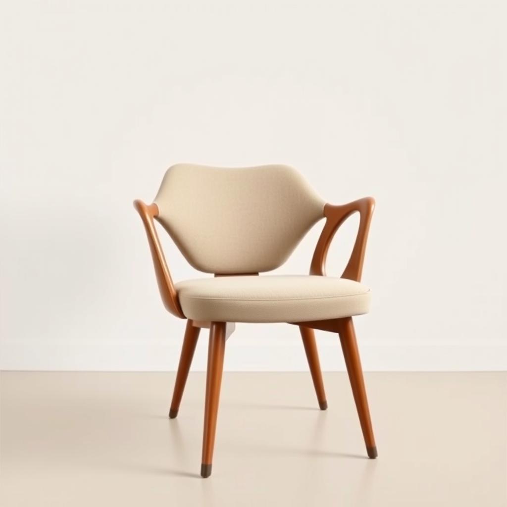 Mid-century modern eetkamerstoel met karakteristieke armleuning Mid-century modern eetkamerstoel met karakteristieke armleuning