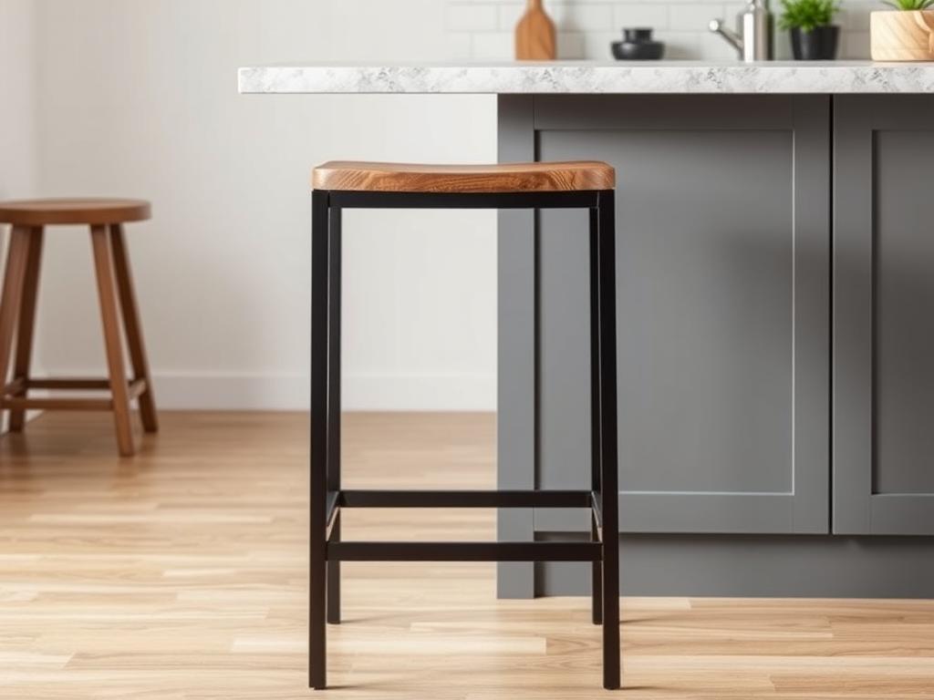 Minimalistische barkruk zonder rugleuning in industriële stijl